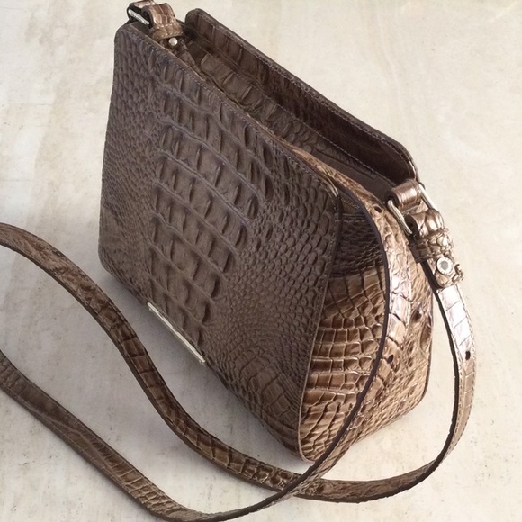 Brahmin Carrie Crossbody Croc Embossed Leather Bag - Picture 9 of 16